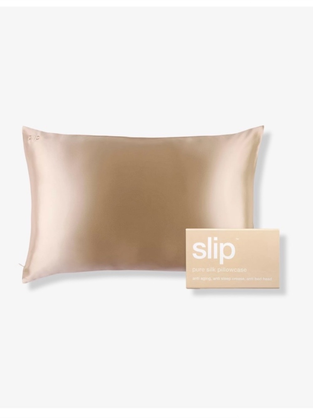 slip Silk Pillowcase in Caramel a Champagne Gold Tone (Queen)